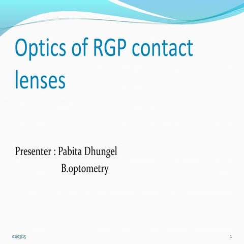 Optics of RGP contact lens