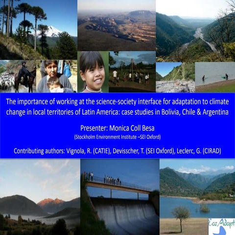 Preliminary research work from the EcoADAPT project