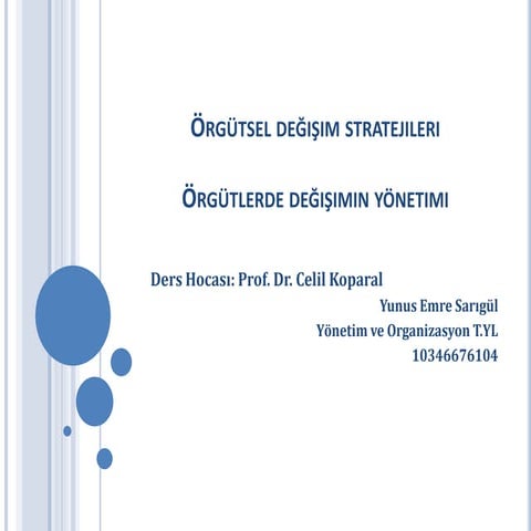 Örgütsel Değişim Yönetimi