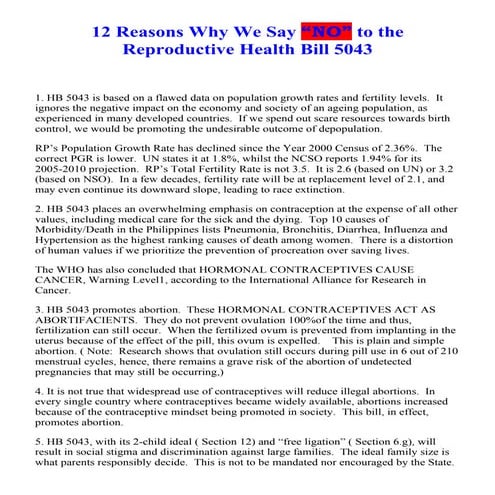 Rh 12 Reasons Why We Say No