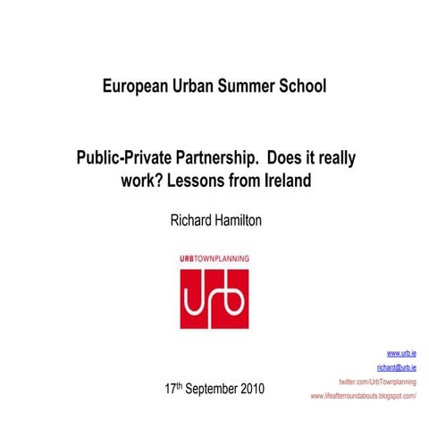 Public-Private Partnership.  Does it really work? Lessons from Ireland