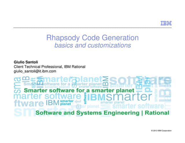 IBM Rhapsody Code Generation Customization