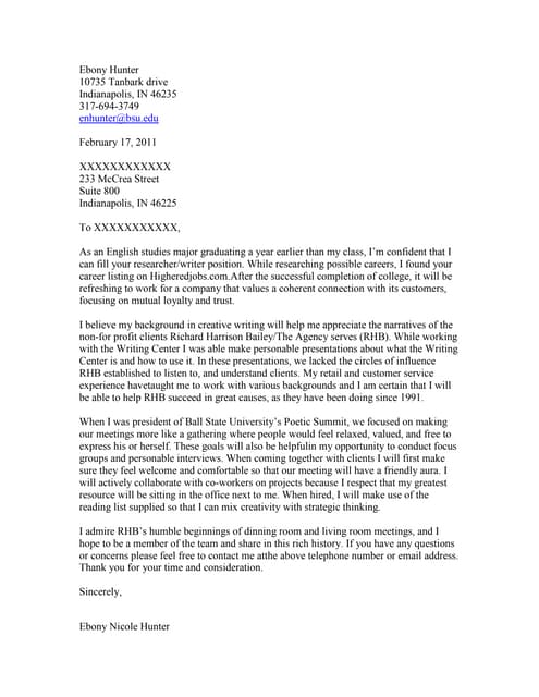 Rhb Cover Letter