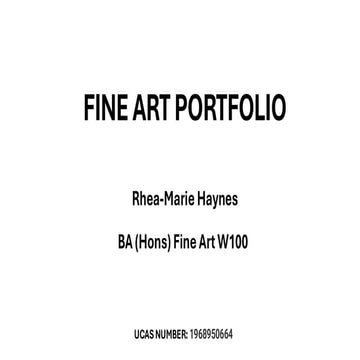 Rhea-Marie Fine Art Portfolio for Manchester Met