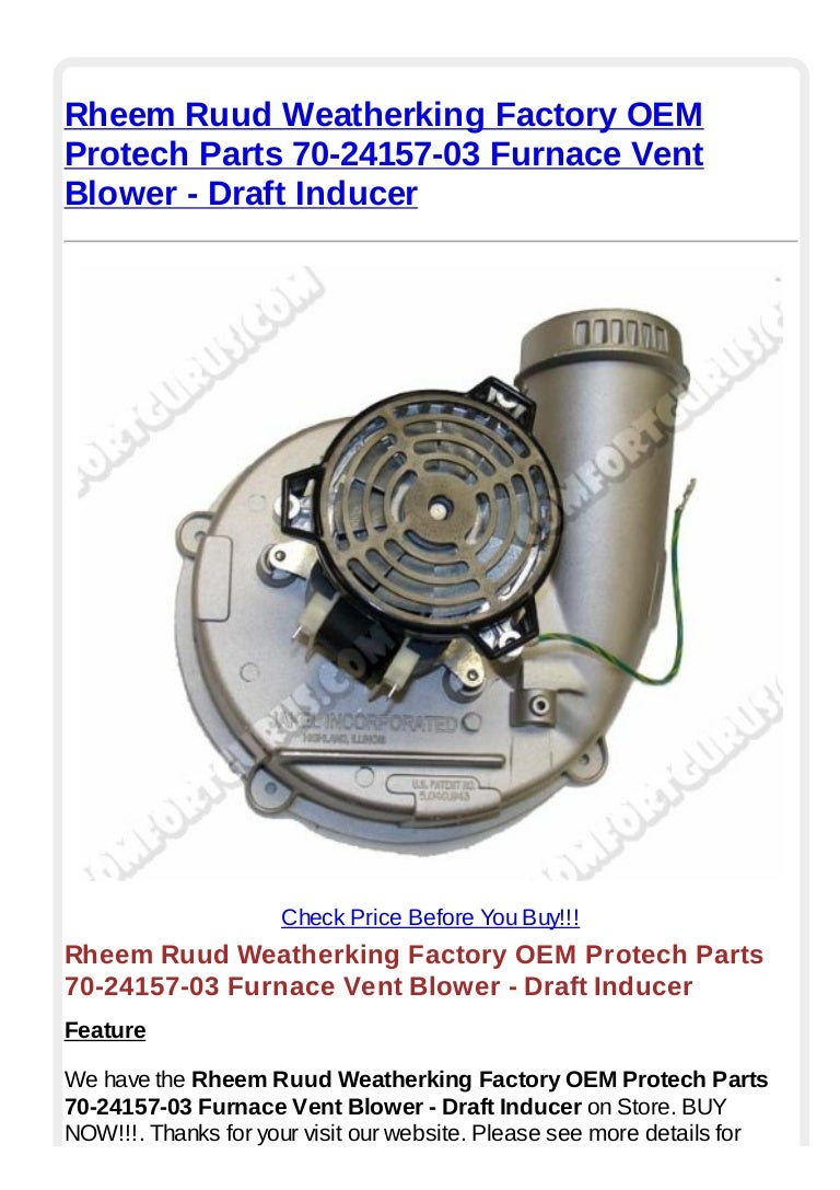 Rheem ruud weatherking factory oem protech parts 70 2415703 furnace