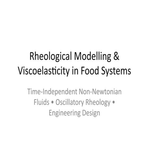 Rheological properties of food Materials | PDF