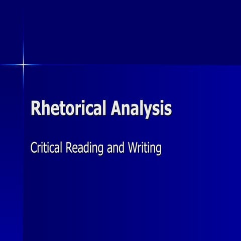 Rhetorical Analysis