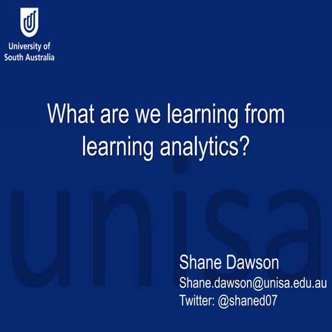 What are we learning from learning analytics: Rhetoric to reality escalate 2014