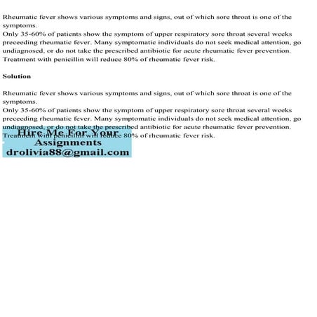 Rheumatic fever shows various symptoms and signs, out of which sore .pdf