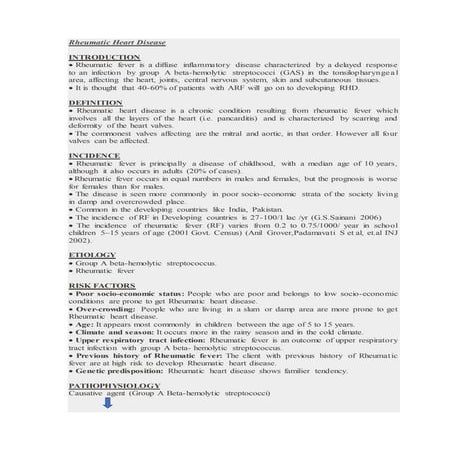Rheumatic Heart Disease (RHD)