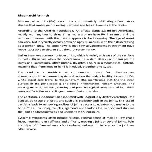 Rheumatoid arthritis