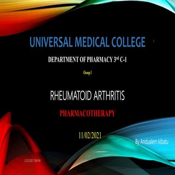 RHEUMATOID ARTHRITIS | PPTX