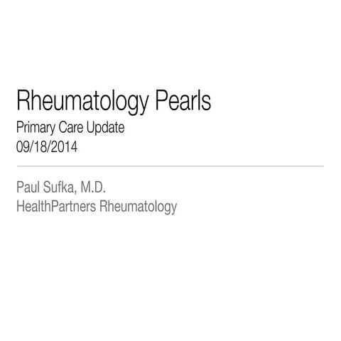 Rheumatology pearls 9-19-2014