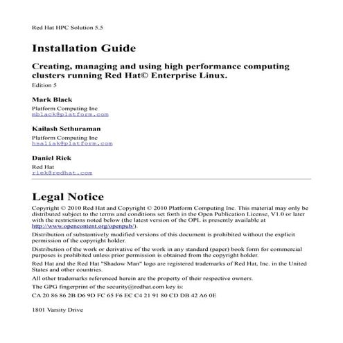 Rhhpc Installation Guide 20100524