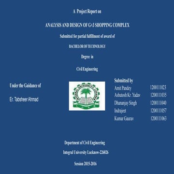 Analysis and Design of G+3 shopping complex