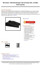 RhinoRamps Vehicle Ramp Set of 2 12,000lb GVW Capacity 17 degree incline provide