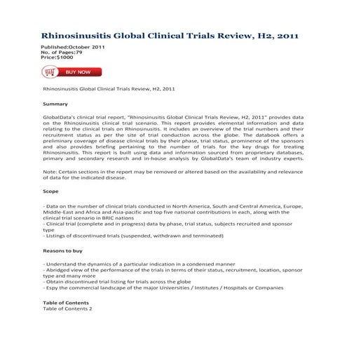 Rhinosinusitis global clinical trials review