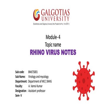 Rhino virus notes