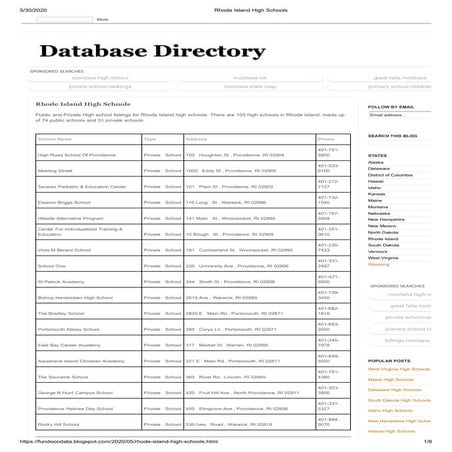 Rhode Island High Schools