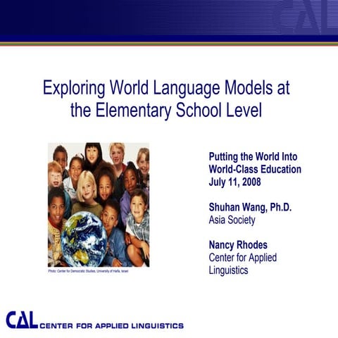 Wang Language Learning at the Elementary Level