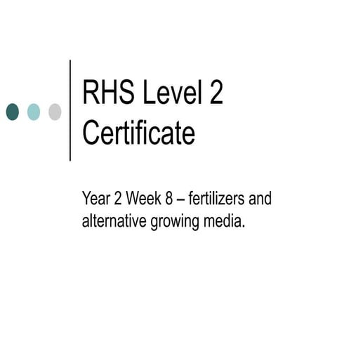 Rhs level 2 certificate year 2 week 8 | PPT