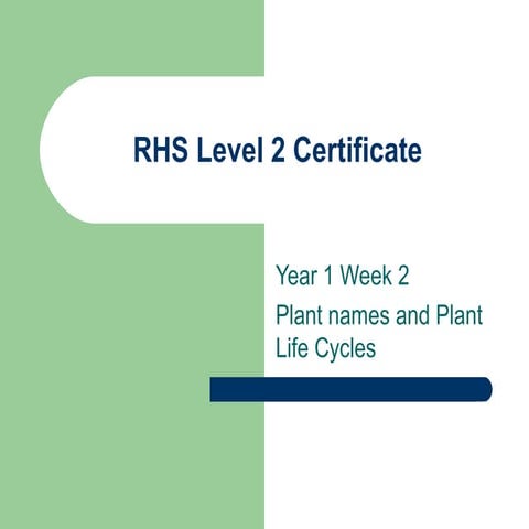 Rhs level 2 year 1 week 2 2013 | PPT