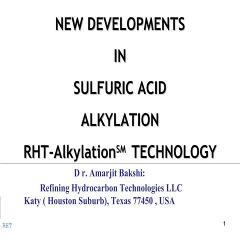 Rht Sulfuric Acid Alkylation Rht Presentation Revision 1