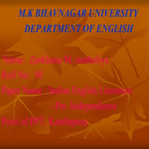 Kanthapura presantation