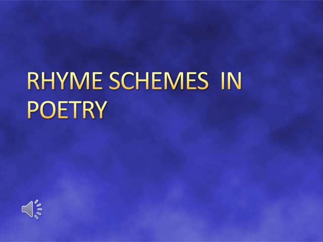 Rhyme Scheme in Poetry