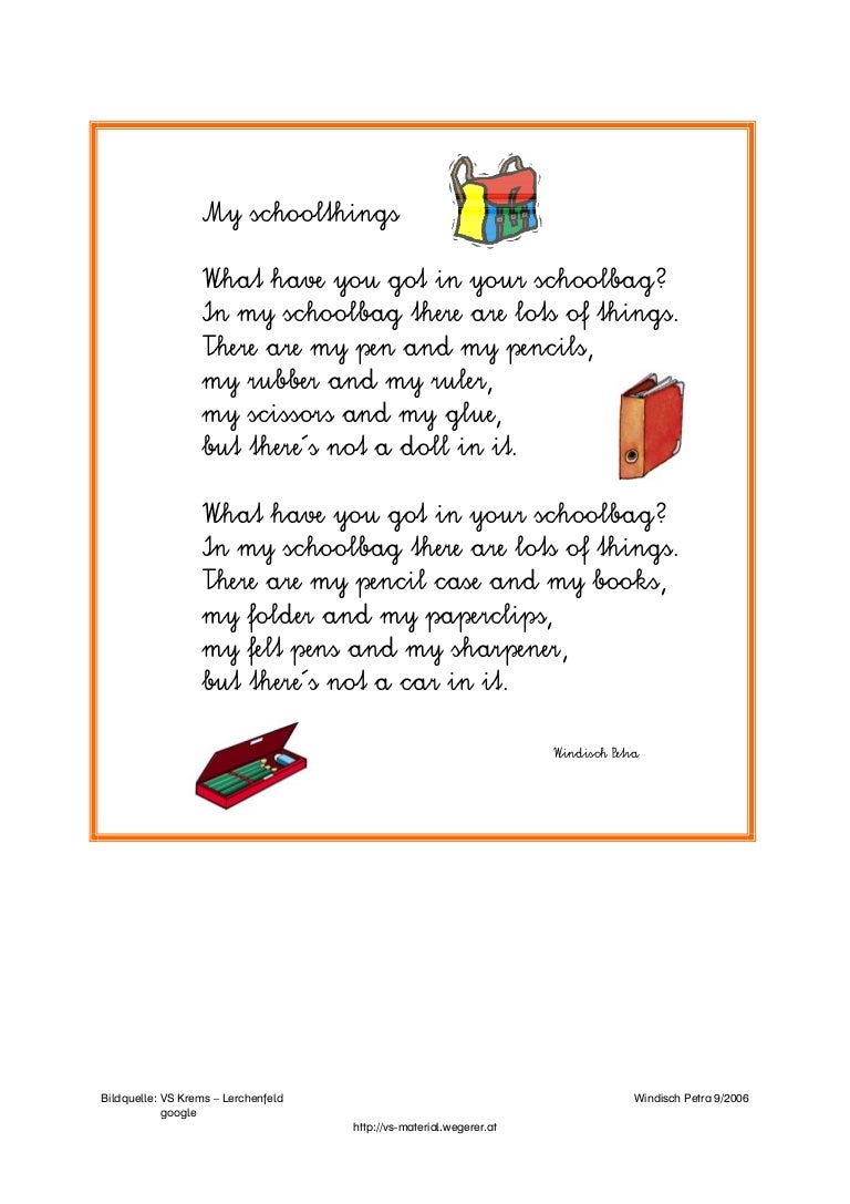 Rhyme Schoolthings