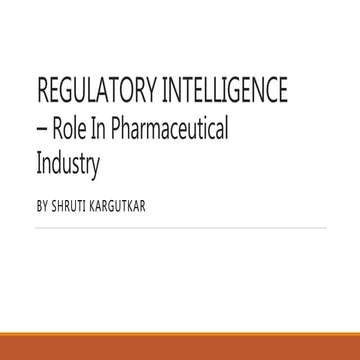 Regulatory Intelligence