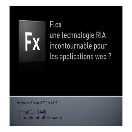 Flex, une techno RIA incontournable pour les futures app web ? | PDF