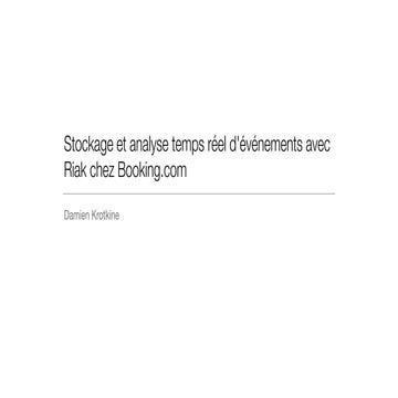 Stockage et analyse temps réel d'événements avec Riak chez Booking.com