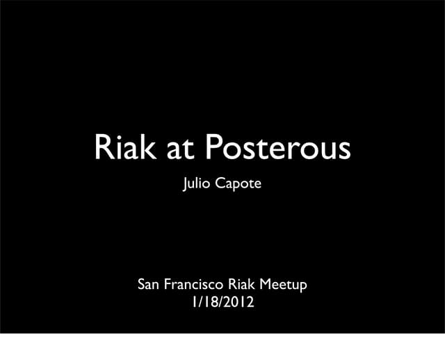 Riak at Posterous