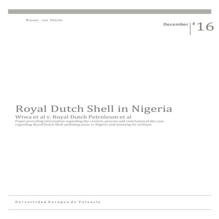 Shell Nigeria dodging responsibilities | PDF