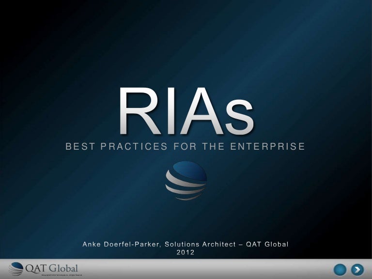 What Does Rias Insurance Stand For RIAs - Best Practices for the Enterprise