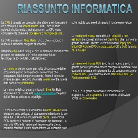 Riassunto informatica ariel