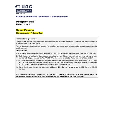 Programació - Pràctica 1 - Multimedia (UOC) - Paquita Ribas