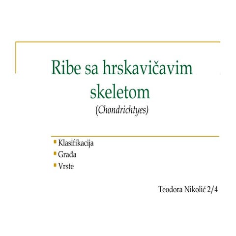 Ribe sa koštanim skeletom | PPT
