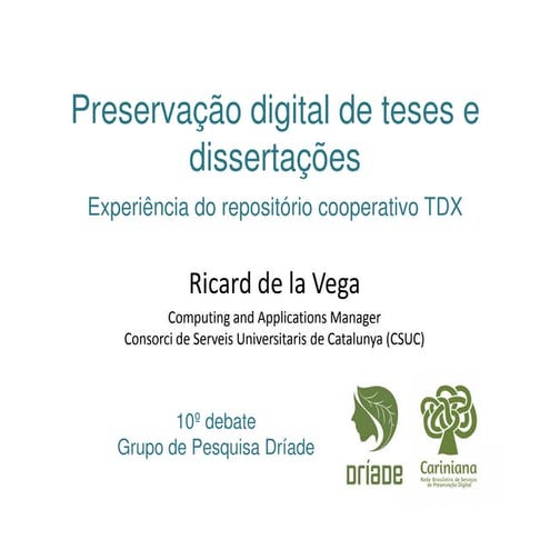 Preservaçao digital de tese e dissertaçoes