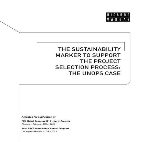 Sustainability Marker to Support the Project Selection Process: the UNOPS Case