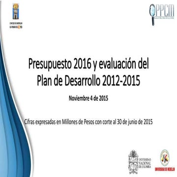 OPPCM en Presupuesto 2016