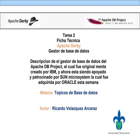 Apache derby | PPTX