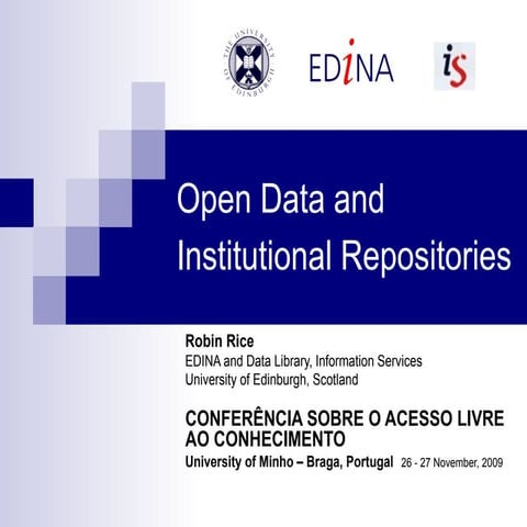 Open Data and Institutional Repositories