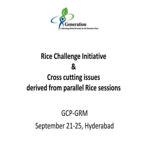 GRM 2011: Rice Research Initiative progress report