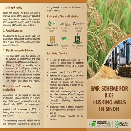 BMR SCHEME FOR RICE HUSKING MILLS IN SINDH