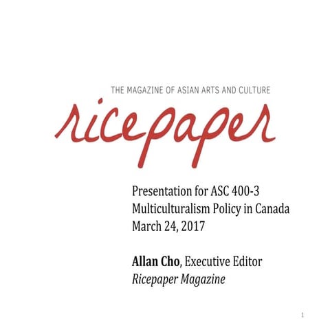 Ricepaper Magazine: Publishing From 1.0 to 2.0 