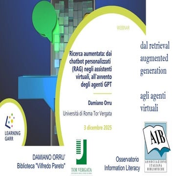 Ricerca aumentata dai chatbot personalizzati (RAG) negli assistenti virtuali,...