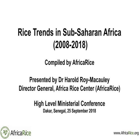 Rice Trends in Sub-Saharan Africa (2008-2018)