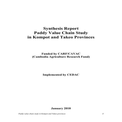 Rice value chain report in Kampot and Takeo provinces